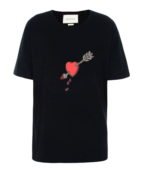 gucci pierced heart cotton shirt|Gucci t shirt sale.